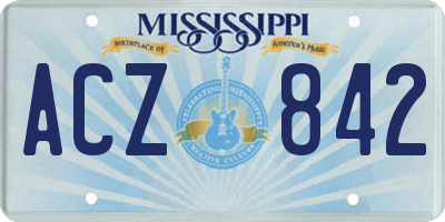 MS license plate ACZ842