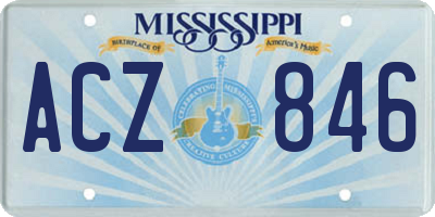 MS license plate ACZ846