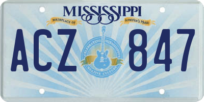 MS license plate ACZ847