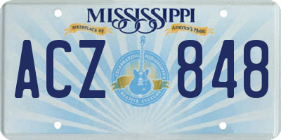 MS license plate ACZ848
