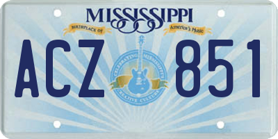 MS license plate ACZ851