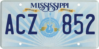 MS license plate ACZ852