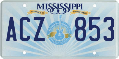 MS license plate ACZ853