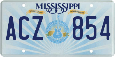 MS license plate ACZ854