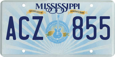 MS license plate ACZ855