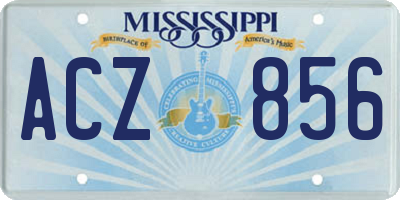 MS license plate ACZ856