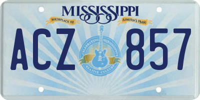 MS license plate ACZ857
