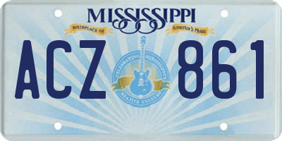 MS license plate ACZ861