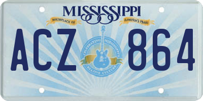 MS license plate ACZ864