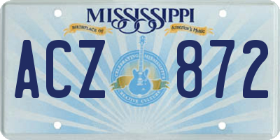 MS license plate ACZ872
