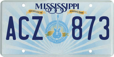 MS license plate ACZ873