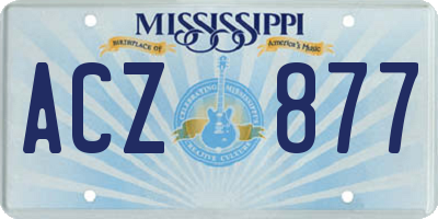 MS license plate ACZ877