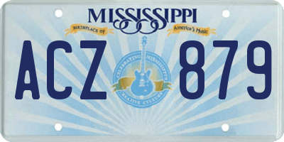 MS license plate ACZ879