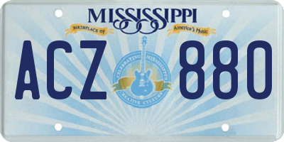 MS license plate ACZ880