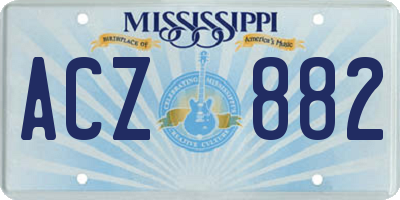 MS license plate ACZ882
