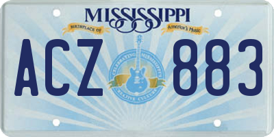 MS license plate ACZ883