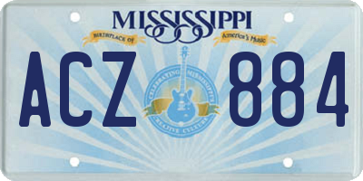 MS license plate ACZ884
