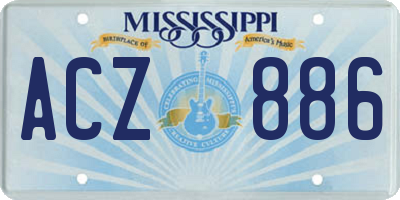 MS license plate ACZ886