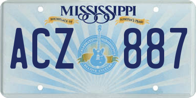 MS license plate ACZ887