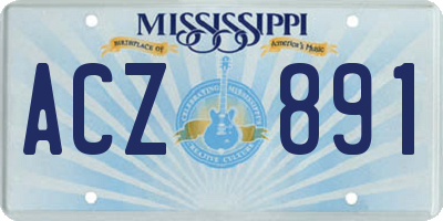 MS license plate ACZ891