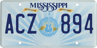 MS license plate ACZ894