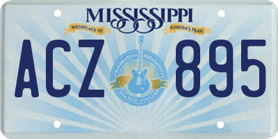 MS license plate ACZ895