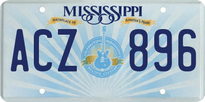 MS license plate ACZ896