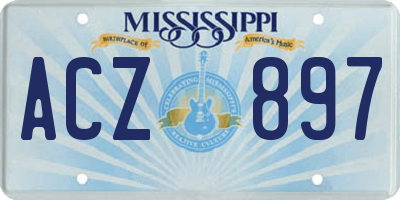 MS license plate ACZ897