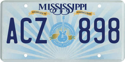 MS license plate ACZ898