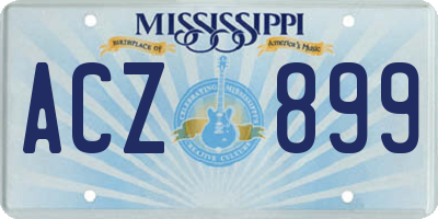 MS license plate ACZ899