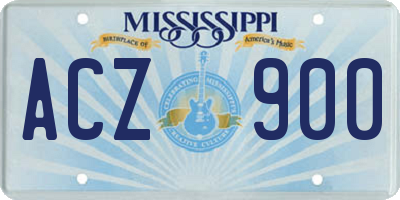 MS license plate ACZ900