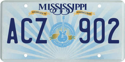 MS license plate ACZ902
