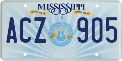 MS license plate ACZ905
