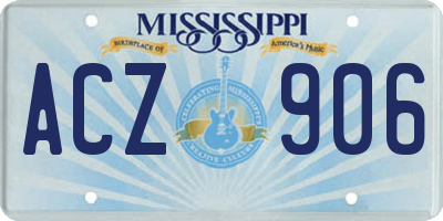 MS license plate ACZ906