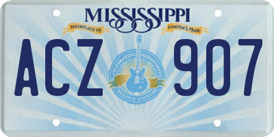 MS license plate ACZ907