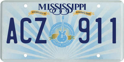 MS license plate ACZ911