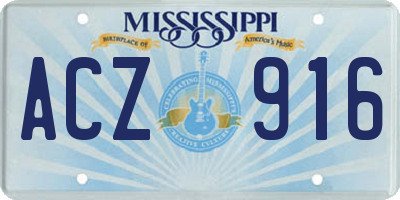 MS license plate ACZ916