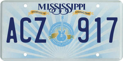 MS license plate ACZ917