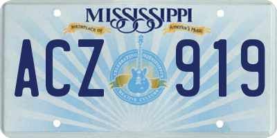 MS license plate ACZ919