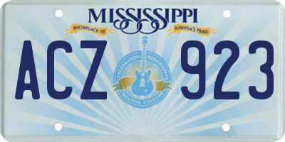 MS license plate ACZ923