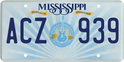 MS license plate ACZ939