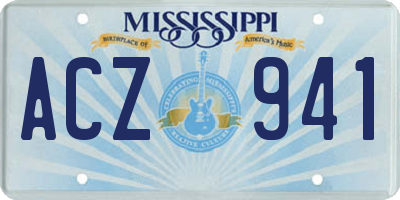 MS license plate ACZ941