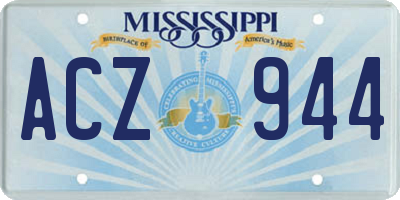 MS license plate ACZ944