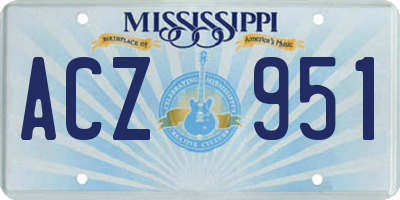 MS license plate ACZ951