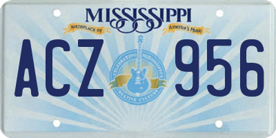 MS license plate ACZ956