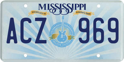 MS license plate ACZ969