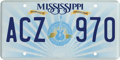 MS license plate ACZ970
