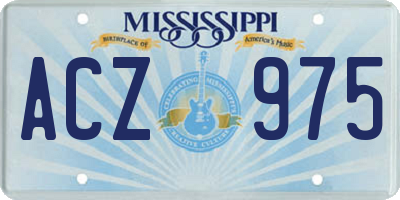 MS license plate ACZ975