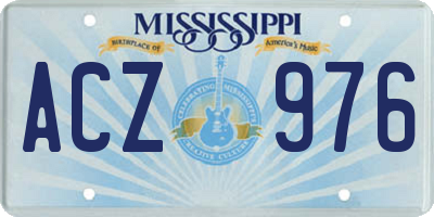MS license plate ACZ976