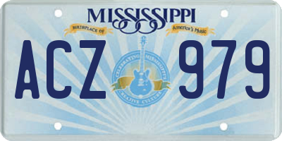 MS license plate ACZ979